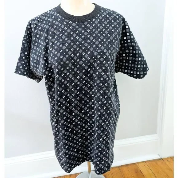 Vintage 90s Liz Claiborne Sport Printed Ringer Tee - Picture 1 of 3